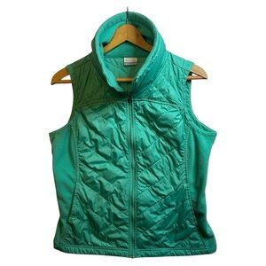 Columbia Women's Teal Mix It Around Hybrid Zip Fleece Puffer Vest Size L
